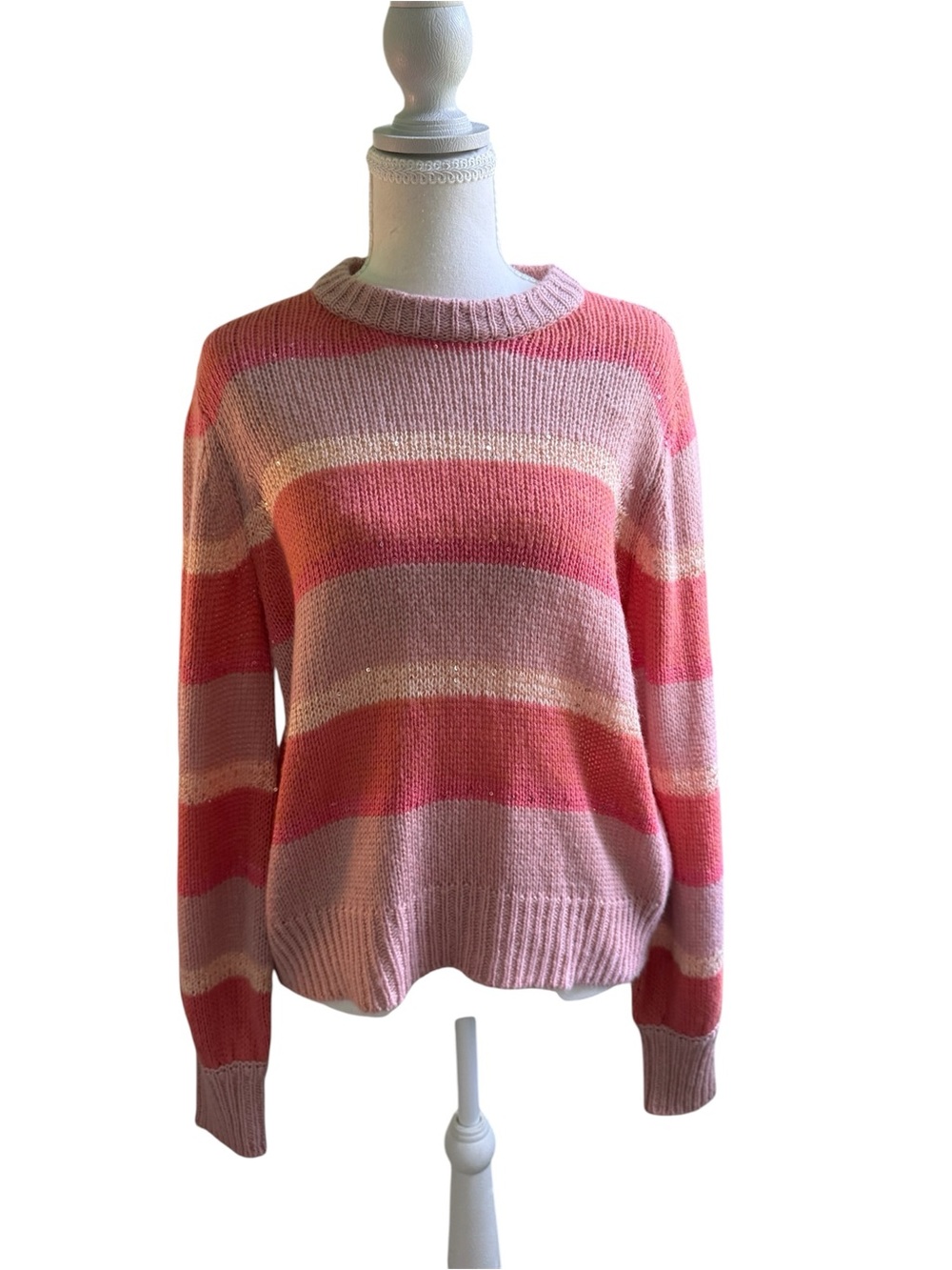 LC Lauren Conrad Women’s Multicolor Striped Sweater M Long Sleeve